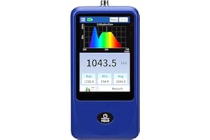 GEERYZHE Handheld Spectrometer with Curve Display, Measures 1 Million Lx Range, Color Temperature, CRI & PPFD - Professional 