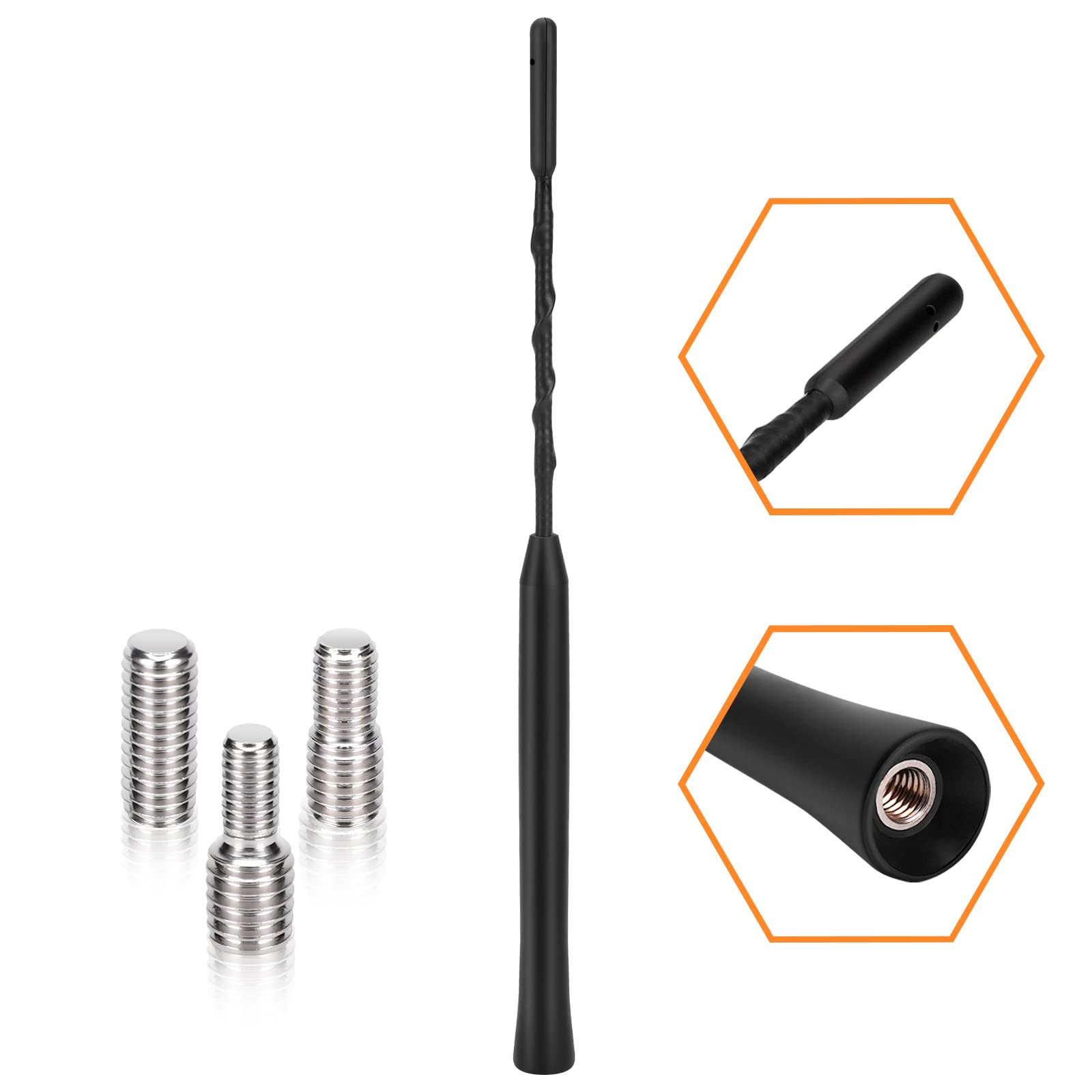 PAIRIER Universal Roof DAB Car Radio Antenna 23cm with M4/M5/M6 Thread and Strong FM/DAB Reception