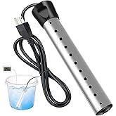 2000W Immersion Water Heater,Portable Electric Water Heater with 304 Stainless Steel Guard & Thermometer,Fast Heating for 5 Gallon of Water in Minutes for Buckets, Bathtubs,Basins,Tanks