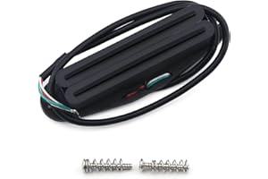 FLEOR Alnico 5 Hot Dual Rail Humbucker Single-Coil-Sized Pickup 12-13K Humbucker Pickup, Full Black