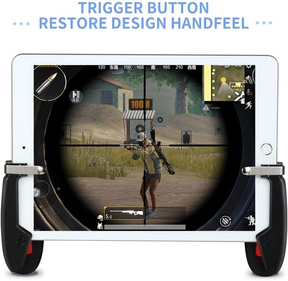 Mobile Game Controller for iPad, weini Tablet Game Trigger Fire Button Aim Key Gamepad L1R1 Controller for PUBG/Knives Out, Support 4.5-12.9 inch Tablet & Smartphone(1 Pair)