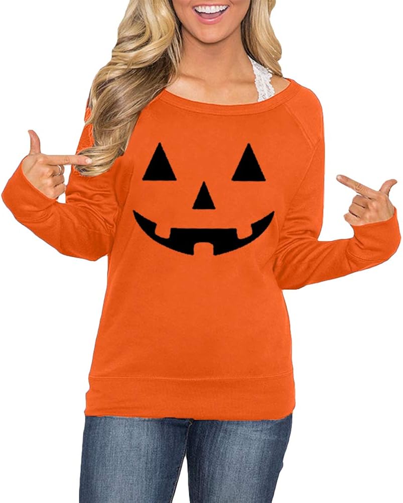 For G And Pl Womens Halloween Long Sleeve Pumpkin Skeleton Sweatshirts Costumes Costumes Cosplay Apparel With Cheap Price To Get Top Brand Www Robles Edu Gt