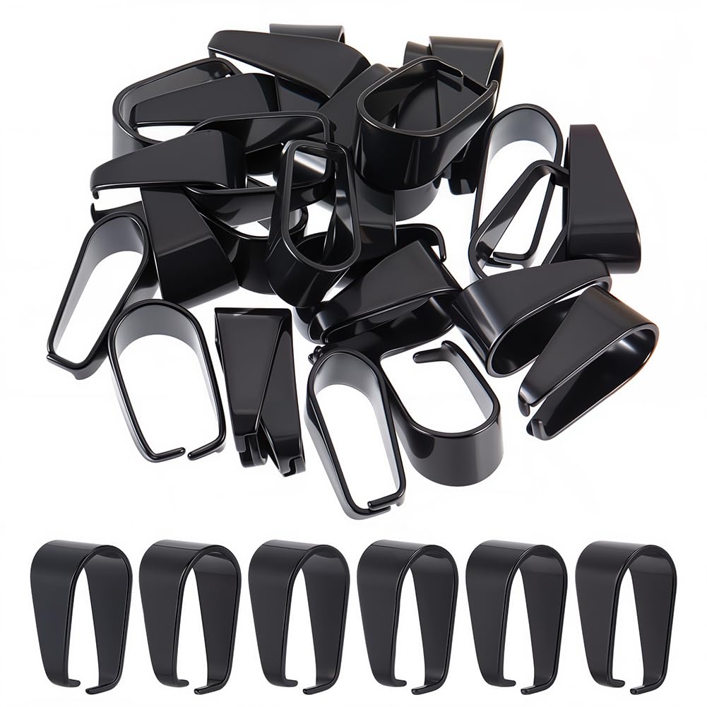 SUNNYCLUE 1 Box 30Pcs Stainless Steel Pendant Bail Pinch Bails Black Snap on Bails Silder Pendant Clasps Ice Pick Pinch Bail Dangle Charm Beads Clasps Pendant Connectors for Jewellery Making Findings