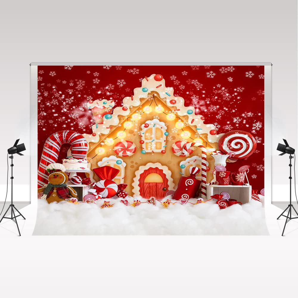 Kate Christmas Red Decoration Backdrop 2,2 * 1,5m/7 * 5ft X-mas Props for Baby Children Christmas Themed Photography Portrait shooting candy house photo booth increase Christmas atmosphere
