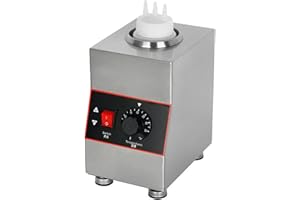SAHUANIYE 110V Electric Cheese Sauce Warmer Chocolate Sauce Warmer Toppings Bottle,Commercial Hot Caramel Sauce Dispenser,Sauce Bottle Warmer with 1 Bottles,for Heating Curry/Butter/Hot Fudge