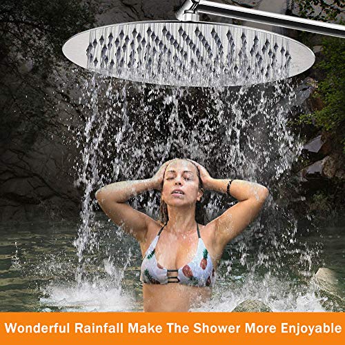 Rain Shower Head with 11'' Adjustable Arm, NearMoon High Pressure