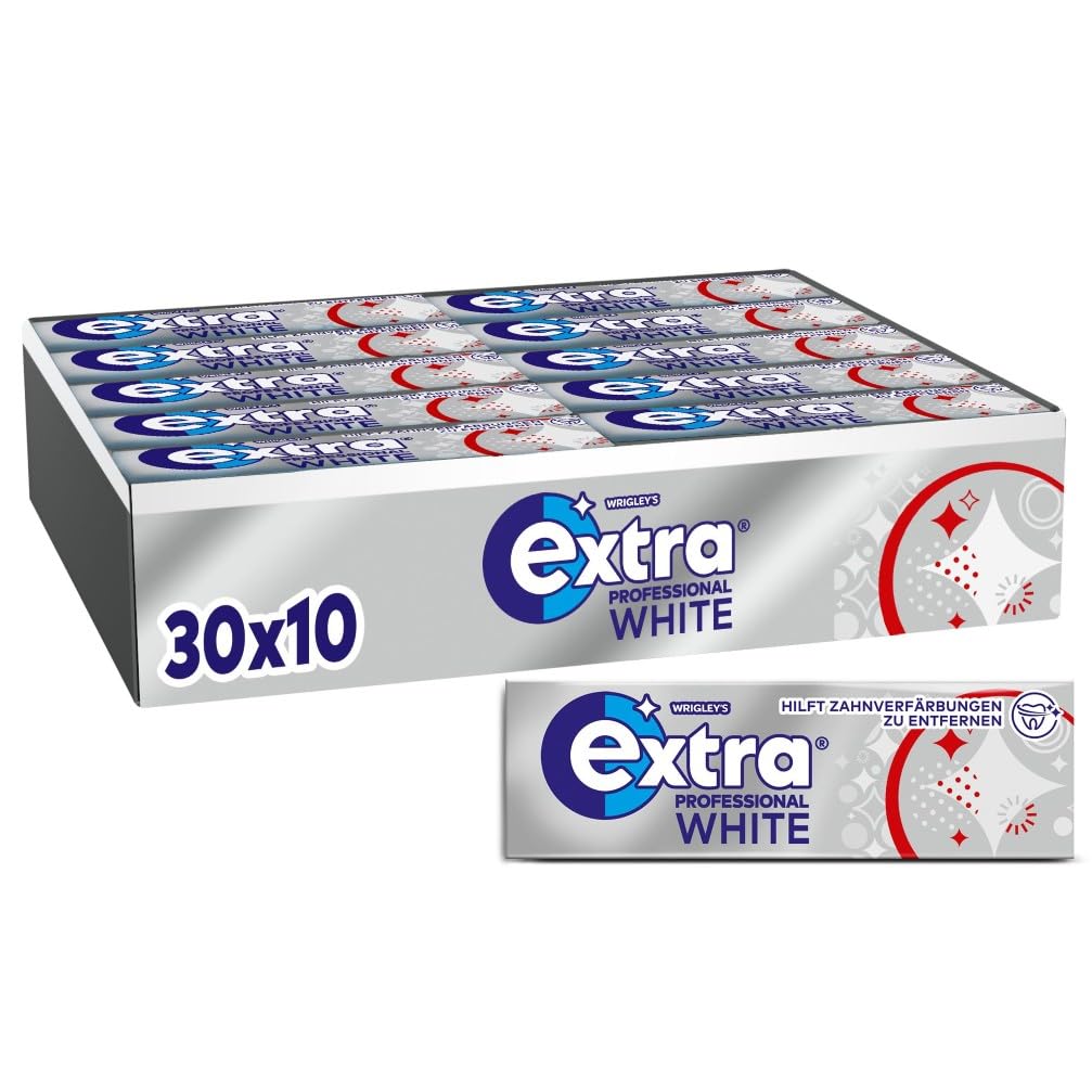 Extra Professional White, Zuckerfreier Kaugummi, Multipack mit 30x10 Dragees, Für frischen Atem