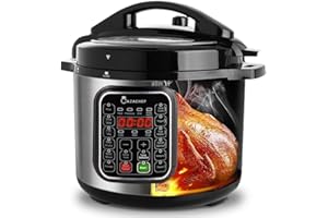 CAZACHEF 8qt stainless steel Pressure Cooker | 24-hour Presetting electric rice cooker, 14 in 1 slow cooker with temperature 