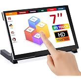 ELECROW 7 Inch Touchscreen Monitor for Raspberry Pi, 1024X600 IPS HD Capacitive Touch Screen Display with Acrylic Stand, Plug and Play, Compatible with Raspberry Pi 5/4/3, Banana Pi, Jetson Nano