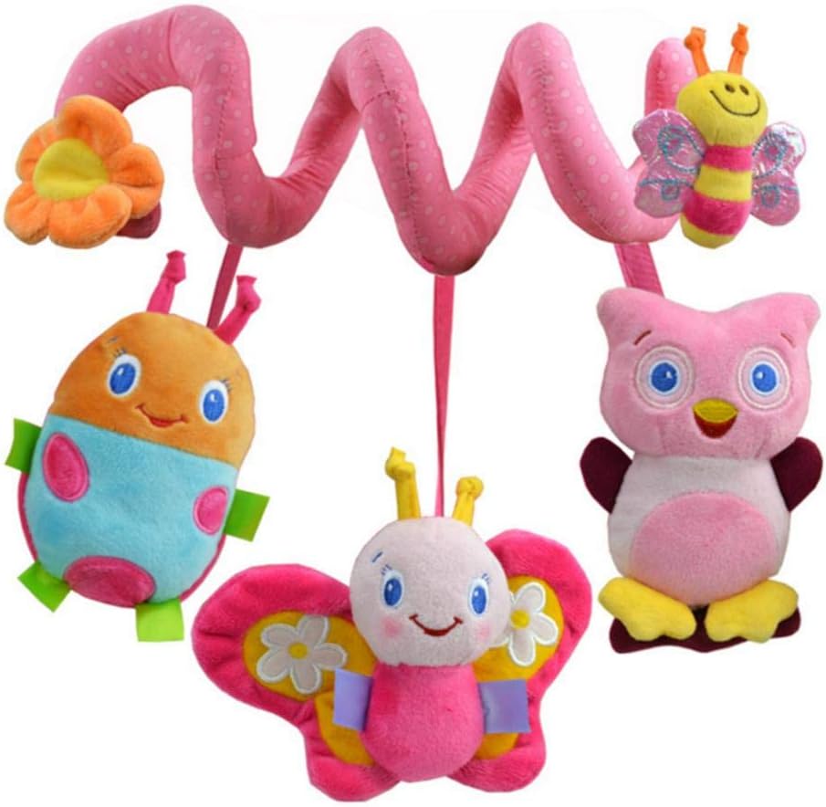 pink spiral pram toy