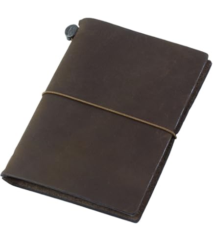 Newestor A5 Traveler's Notebook - Leather Cover With 3 Lined Inserts (90 Sheets), Brown - View #3