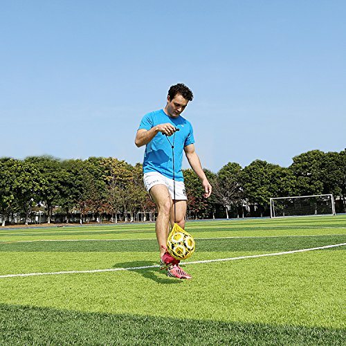 PodiuMax Handle Solo Soccer Kick Trainer with New Ball Locked Net