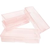 Plastic Implements Nail Tech Box, Hozziii Pink Manicure Tool Box Nail Supply Storage Organizer Personal Box for Manicure Pedicure Kit (4pcs in pink)