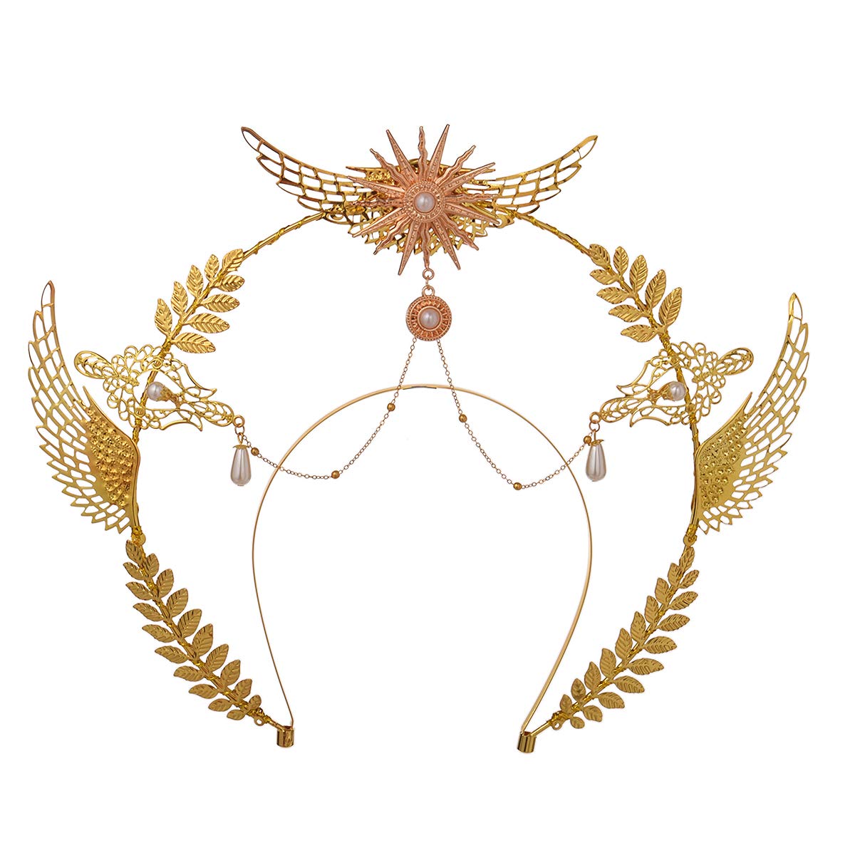 BLESSUME Marry Halo Crown Tiara Headband Women Fancy Dress Goddess Headpiece (Style#19) — image 1