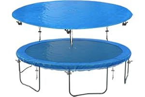 SIHAIAN 14 Ft Winter Trampoline Cover 8-16 Ft Trampoline Cover, Easy to Install Trampoline Protective Cover, Waterproof Trampoline Covers, Anti-UV, Snow, Dust-Proof Trampoline Weather Cover Blue