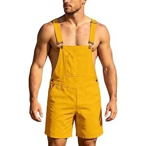 Mens Bib Overalls Shorts, Patriotic Flag & Gradient Ombre Design Casual Denim Jumpsuit Summer Vacation Shortalls Teens 16-18