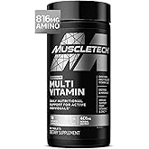 MuscleTech Platinum Multivitamins for Men & Women - Multi-Vitamin Supplement for Immune Support - 18 Vitamins & Minerals, Vitamin A C D E B6 B12 - Daily Workout Supplements for Men - 90 Capsules
