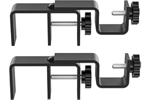 ONNEKA Outside Mounted Blinds Curtain Rod Bracket 1.3-2" Adjustable, Easy Install Tool-Free Anti-Slip, Over The Blinds Curtain Rod Holder for Curtains & Drapes, No Drill Curtain Rod Brackets, 2Pcs Black