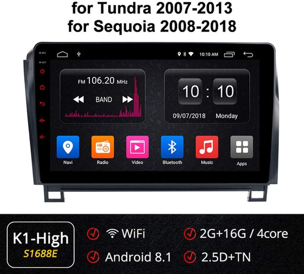 XBRMMM Android 9.0 8 Core Gps Navigation System Car DVD For Toyota Tundra 2007-2013 Sequoia 2008-2018 Radio 4G DSP 360 Panorama Optical, Wifi USB SD/Car Audio And Radio Player/Bluetooth