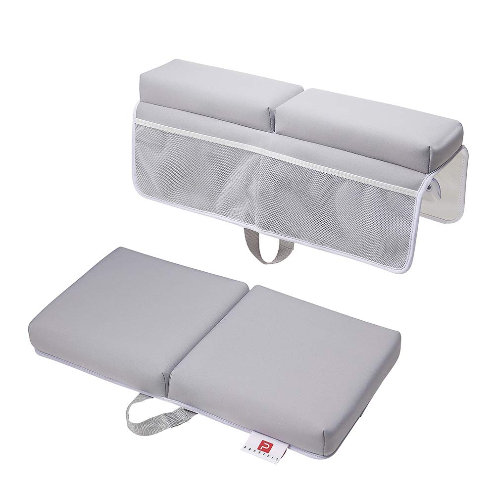 PRESIPIS Bath Kneeler and Elbow Rest Baby Accessories–2.1inch Comfortable Extra Cushion–Bathtub Accessories for Baby–Padded Knee Cushion Mat for Mom and Dad–Strong Suction Cups–Two-Side Mesh Pockets : Baby