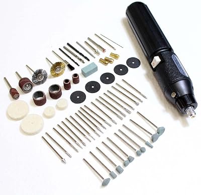 DYNAMIC High-Speed Rotary Tool | Cordless 3.6V | 10,000 RPM | 60 Accessories | Engraving, Sanding, Buffing | 2.25" (5.7 cm) x 8.75" (22.2 cm) Carrying Case