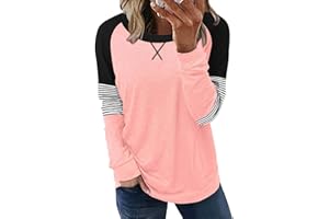 ONLYSHE Womens Crewneck Sweatshirt Casual Loose Fitting Tops Long Sleeve T Shirt