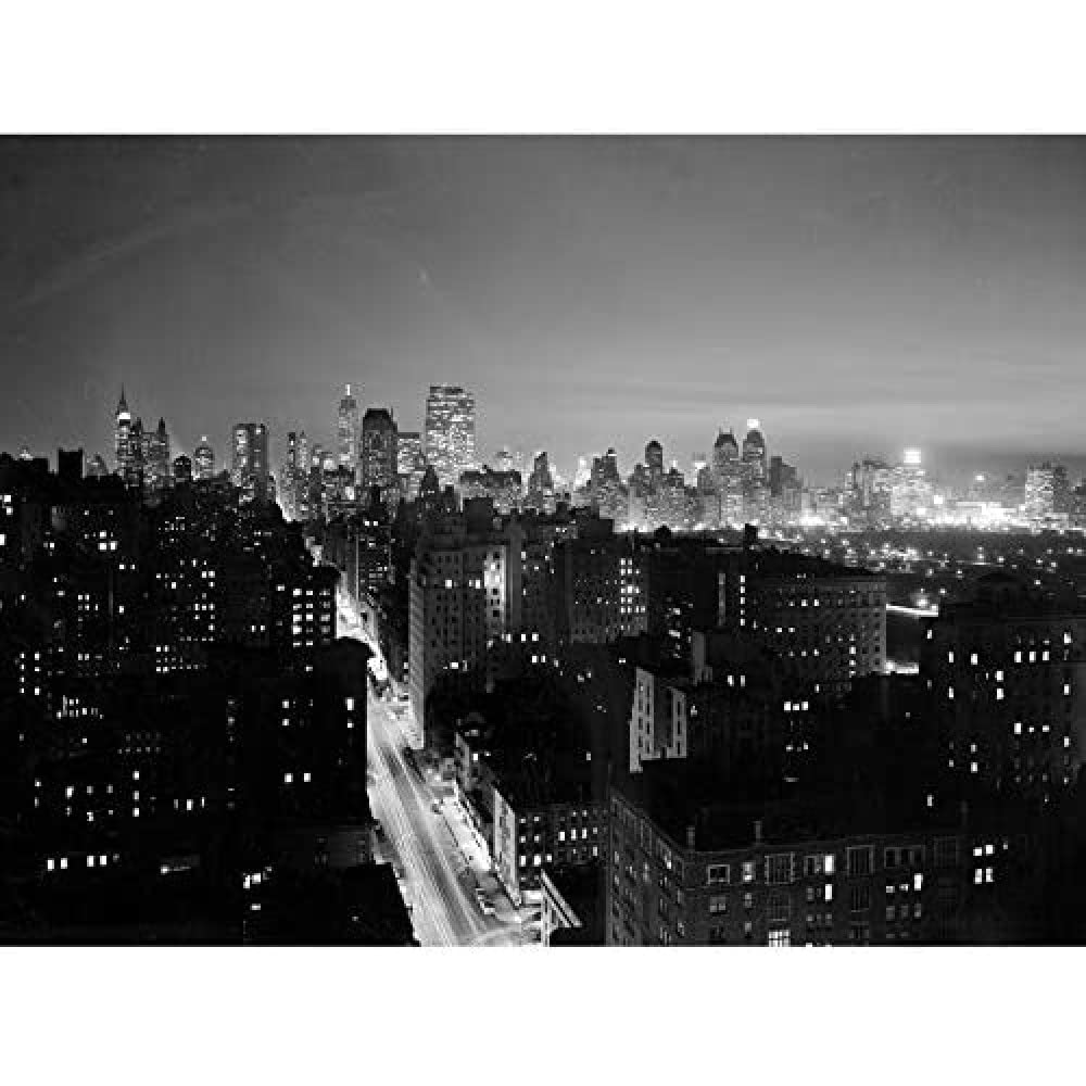 Artery8 Gottscho New York Madison Avenue Night 1937 Photo Art Print Canvas Premium Wall Decor Poster Mural