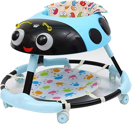 Yumeige Marchettes Trotteurs Enfants Forme De Dessin Anime Trotteurs Pliable Avec Roue Silencieuse 6 18 Mois L Activite Bebe Charge 15 Kg Color With Foot Pad Blue Amazon Fr Jardin