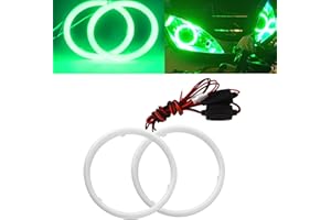 QasimLED 110MM Car DRL Angel Eyes Halo Ring Lamp 72SMD Fog Lights COB LED Headlight with Cotton Plastic Cover 12V 24V Green 2