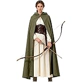 Joukavor Renaissance Cloak with Hood Medieval Cape for Women Men Halloween