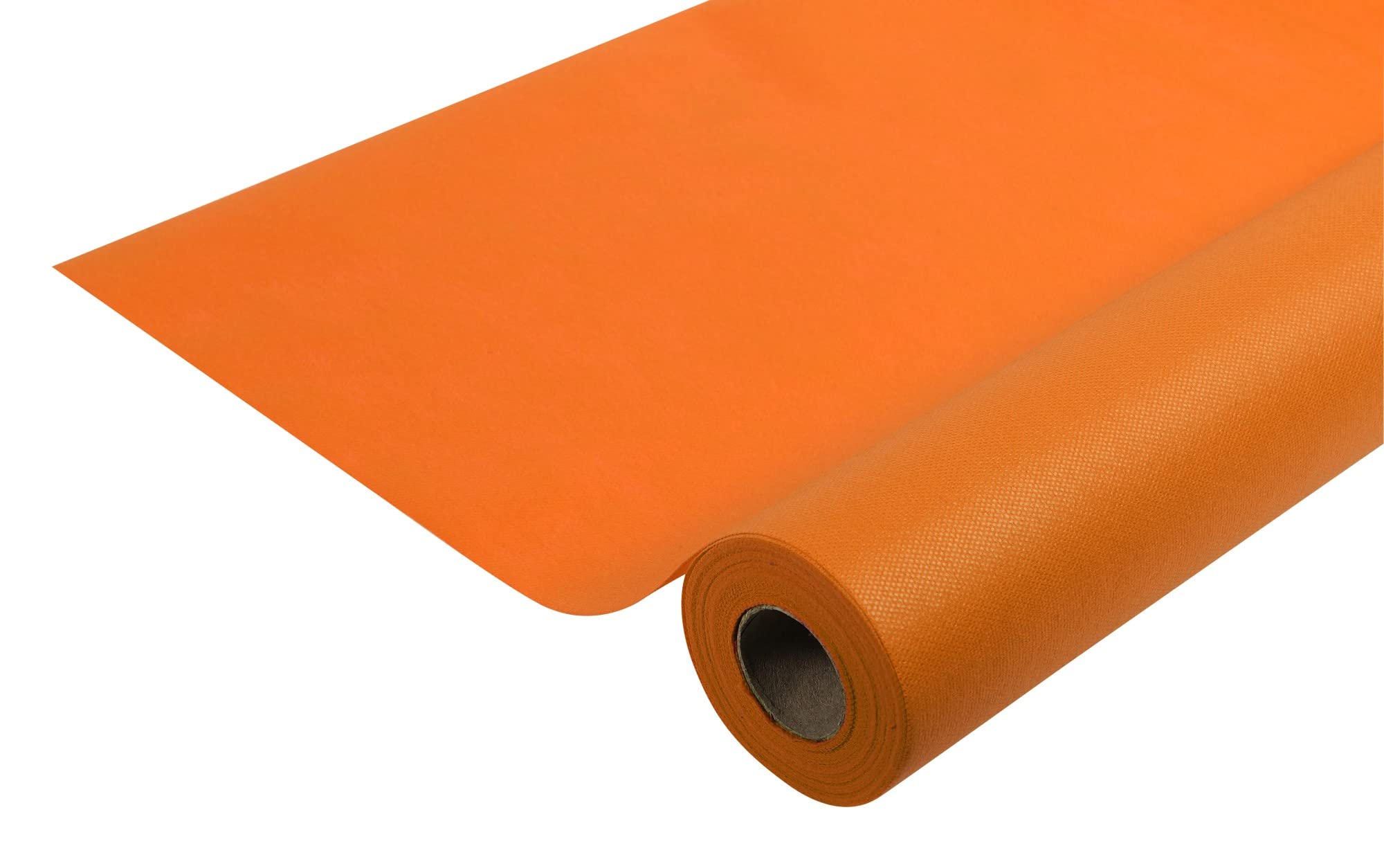 Disposable spun bound non-woven tablecloth - Roll 6 M long X 1.20 M wide - Tear-proof, water-repellent and wipe able material - orange — image 1