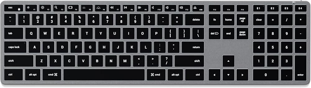 Satechi Slim X3 Bluetooth Keyboard US QWERTY Backlit Numeric Pad Space Grey