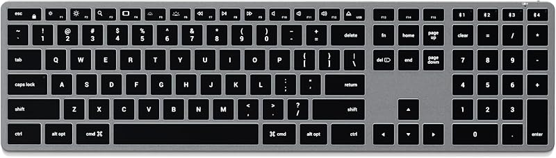 Satechi Slim X3 Bluetooth Keyboard US QWERTY Backlit Numeric Pad Space Grey