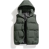 wantdo Men's Waterproof Puffer Vest Black Quilted Vest Warm Jacket