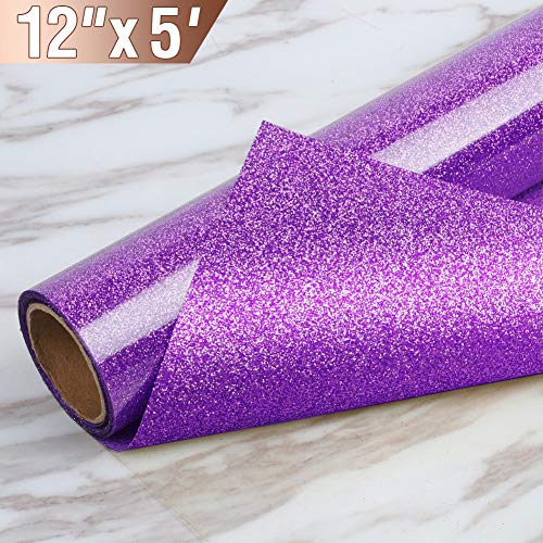 Transwonder-Heat-Transfer-Vinyl-Glitter-Rolls-12in-x-5ft-Iron-on-Glitter-Heat-Vinyl-for-for-T-Shirt-ClothingGlitter-Indigo