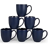 BYCNZB 16oz Coffee Mugs Set of 6, Large Ceramic Modern Coffee Mugs With Handle For Tea,Latte,Cappuccino,Cocoa. Dishwasher.Microwave Safe (Matte Blue)