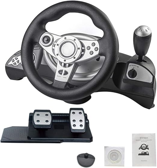 Steering Wheel with Gears and Pedals for PS3/PS2/PC DInput/XInput PC