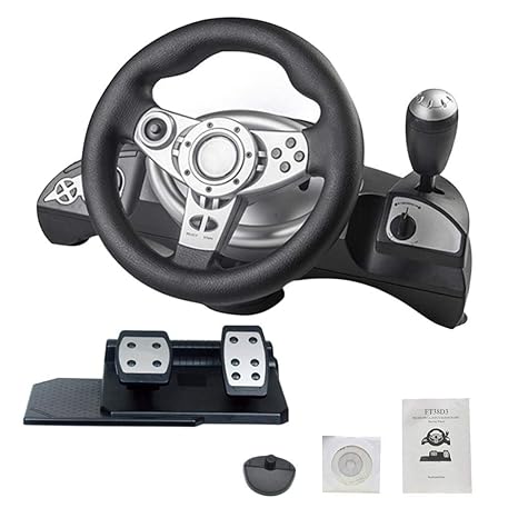 Jannyshop Computerspiel-Lenkrad, Simulation, Rennsimulation, Autounterstützung für PC/PS2/PS3/PS4/XBOX-360
