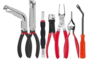 Aufisi Electrical Disconnect Pliers, 7 pcs Electrical Disconnect Pliers for Cars, Connector Removal Tool for Push Tab Style Plugs