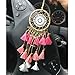 Artilady Small Dream Catcher for Cars - Bohemian Mini Dream Catchers for Cars Rear View Mirror Hanging Decoration (pink)