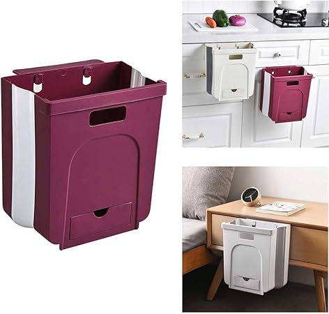 CUEYU Mülleimer Küche Faltbare,Hängender Mülleimer,Wand befestigter