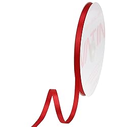 VATIN 1/4 inches Double Faced Red Polyester Satin