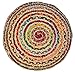 COTTON CRAFT Jute Floor Pillow - Boho Rustic Meditation Accent Throw Pillow - Handwoven Braided Natural Jute Cotton Chindi Floor Seating - Living Room Farmhouse Zen Décor Gift -24