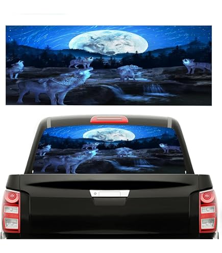Cartoon Rear Window Graphics One Way Vision Window Cling Truck Rear Window Decal Wrap Animals ...