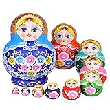 YAKELUS 10pcs Russian Nesting Dolls Matryoshka handmade1084