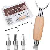 Leather Swivel Knife, Leather Working Tools with 3 Pcs Replaceable Blades | Leather Carving Crafting Tools with Extended Wooden Handle, Swivel Knife for Leather Tooling Engraving Carving (6/7/8/9mm)