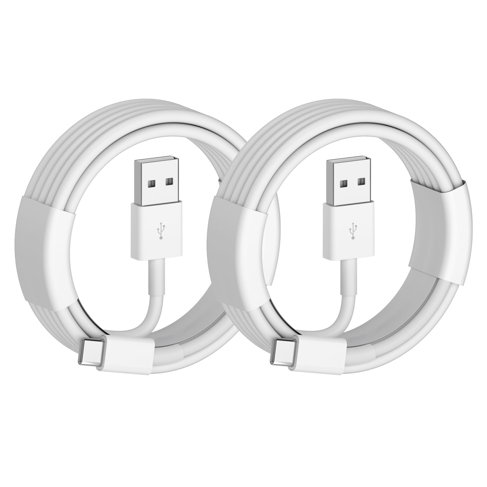 BWOGGJ Car Carplay USB C Cable for iPhone 17 16 15 Pro Max, iPhone Air, 17 16 15 Plus, iPhone 16e, 2Pack 6FT USB A to USB C Fast Charger Carplay USBC Cable Car Charging USB C Cord (White)
