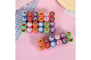 YIHUANYIFA 24pcs Christmas Stamps Teacher Self-Inking Stamps Plastic Stamps Bulk for Christmas Gifts Goodie Bag Fillers (24, Christmas 12 Style)