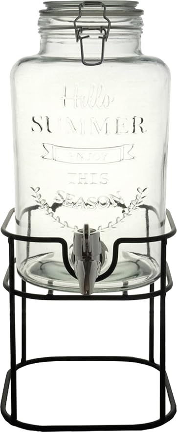 Amazon Co Jp リビング ガラス ジャグ キーパー ドリンクサーバー 3 0l スタンド付属 ホーム キッチン