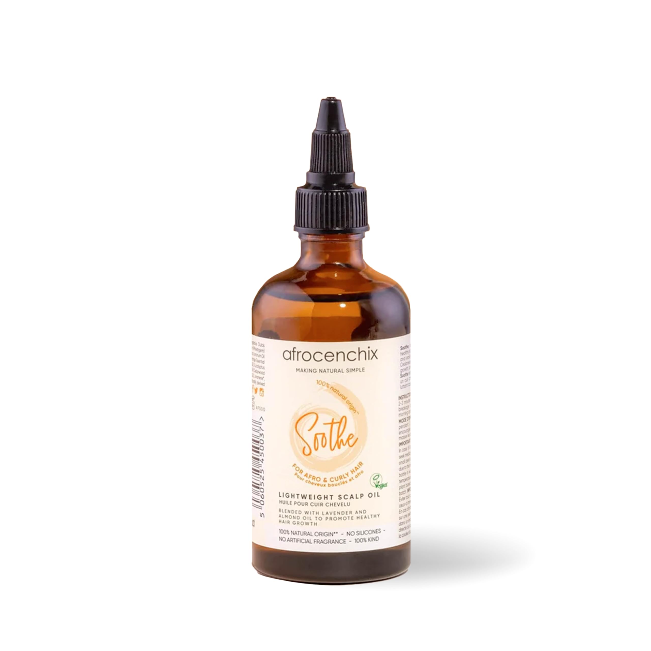 Afrocenchix Soothe Lightweight & Soothing Scalp Oil, with eucalyptus, lavender & jojoba oil extracts to Relieve Itch, Reduce Flakes, Calm Irritation, & Balance Moisture to Dry & Itchy Scalps, 100 ml